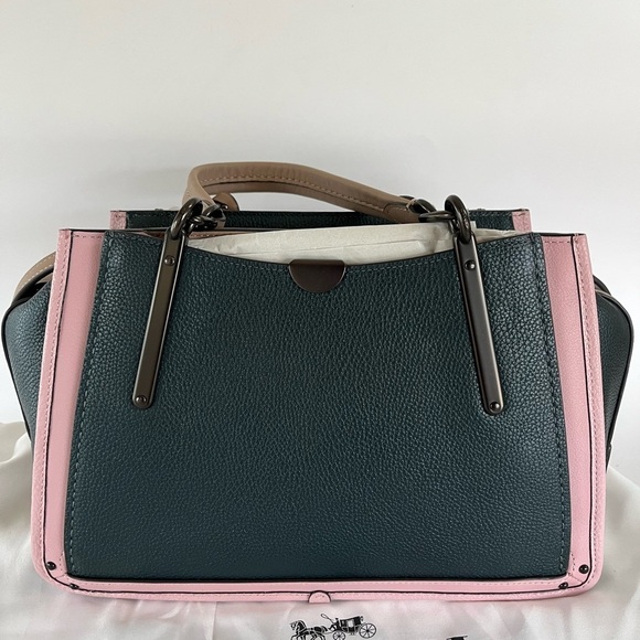 Coach Crossbody Dream Satchel in Colorblock - Pine Green Multi - Picture 3 of 9